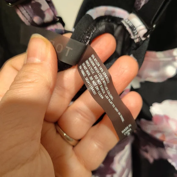 Torrid Floral Padded Tankini Cami Swim Top Sz 2X Built In Bra Retro Rockabilly - Picture 6 of 8